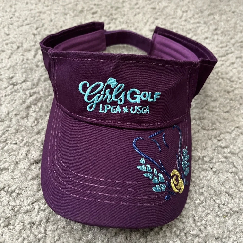 Purple Embroidered LPGA*USGA Girls Golf Visor - Picture 2 of 4